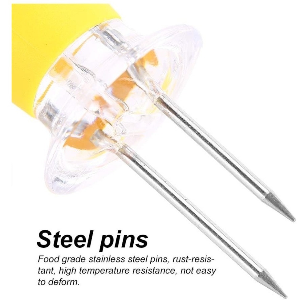 12 Corn On‎ The Cob Holders Skewers Stainless Steel Prongs Kitchen BBQ Party